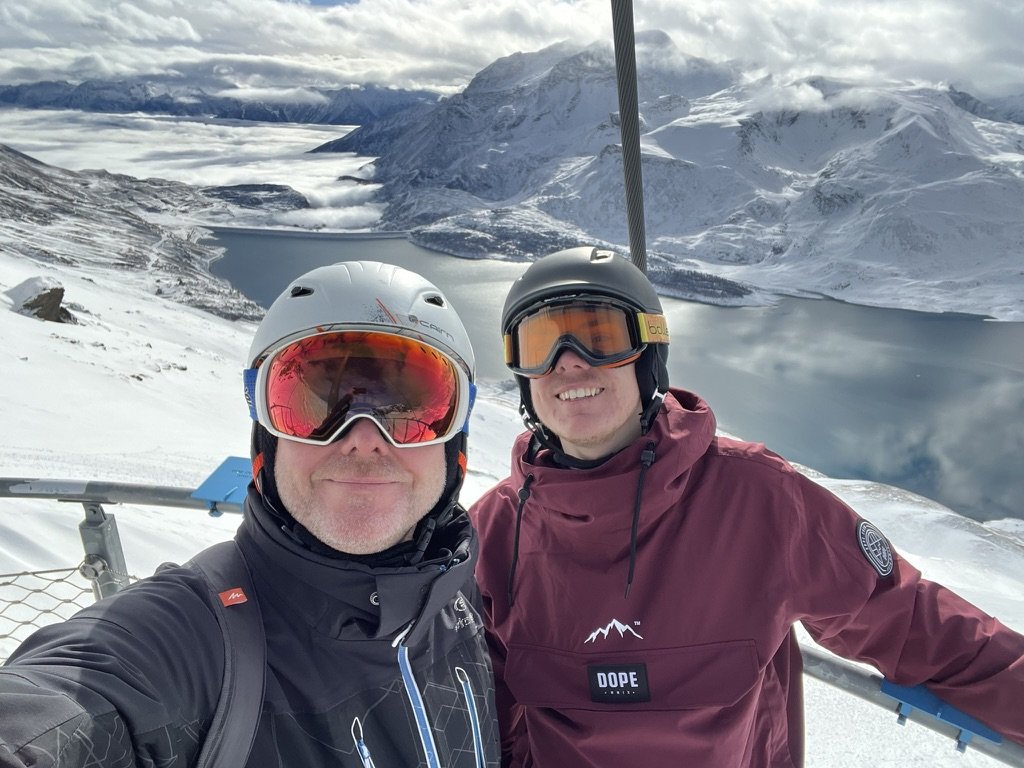 Taking in the view over Lac Cenis, French Alps